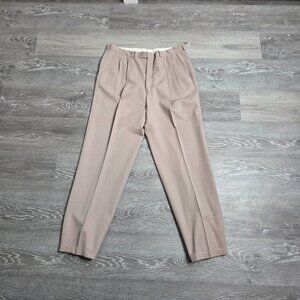 Men's Yves Saint Laurent Vintage Pleated Dress Trousers Taupe - Size 34